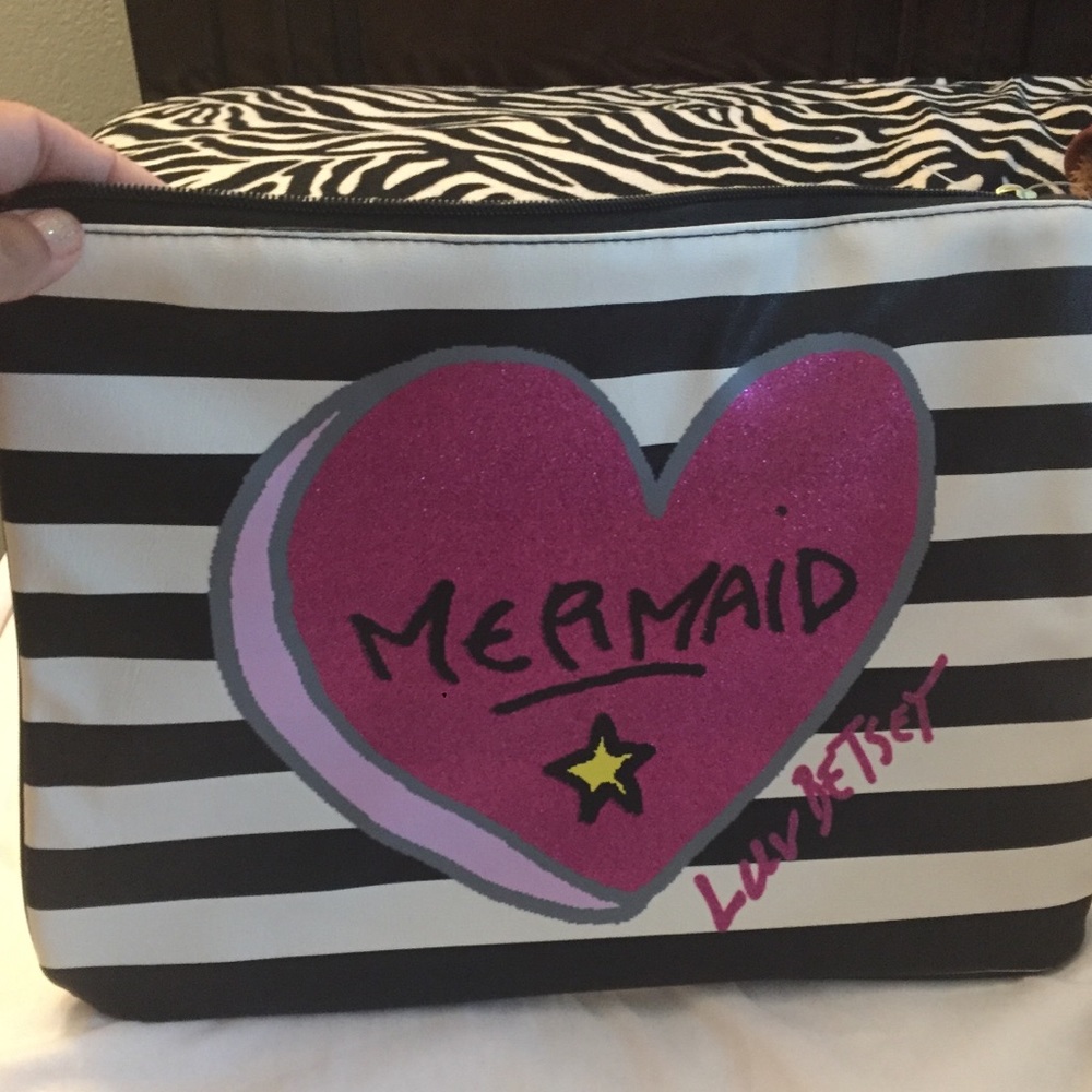 Betsy Johnson mermaid cosmetic bag